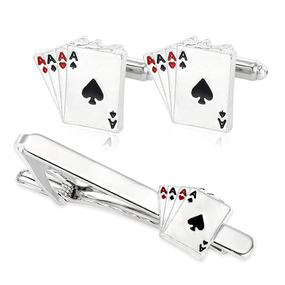 Poker Cufflinks Business Shirt Cufflinks Tie Clip