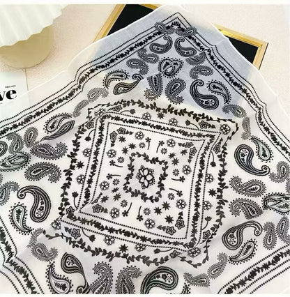 Korean-style Fresh And Delicate Floral Silk Scarf