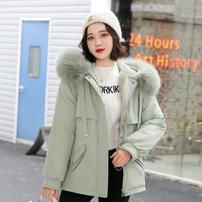 Large Fur Collar Mid Length Pie Overcoming Women