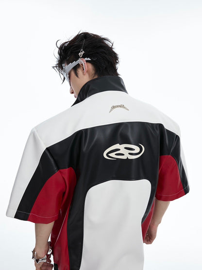 Heavy Contrast Color Design Short Sleeve