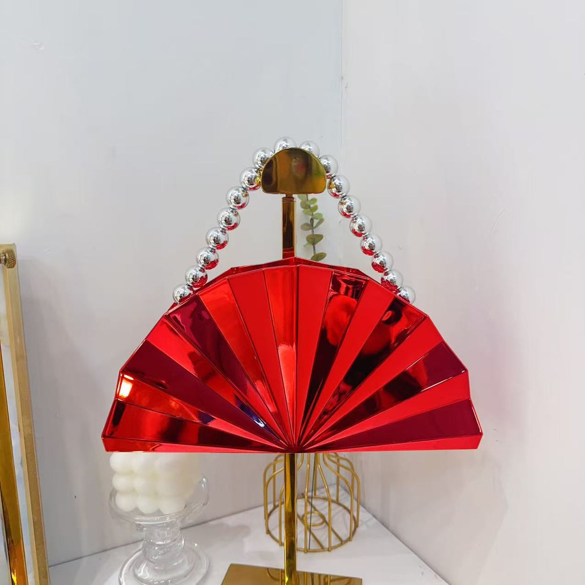 Personalized Fan-Shaped Acrylic Evening Dress Dinner Bag Clutch