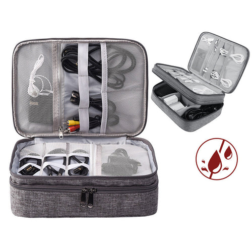 Electronics Organizer Travel Cable Bag Waterproof Digital Accessories Case