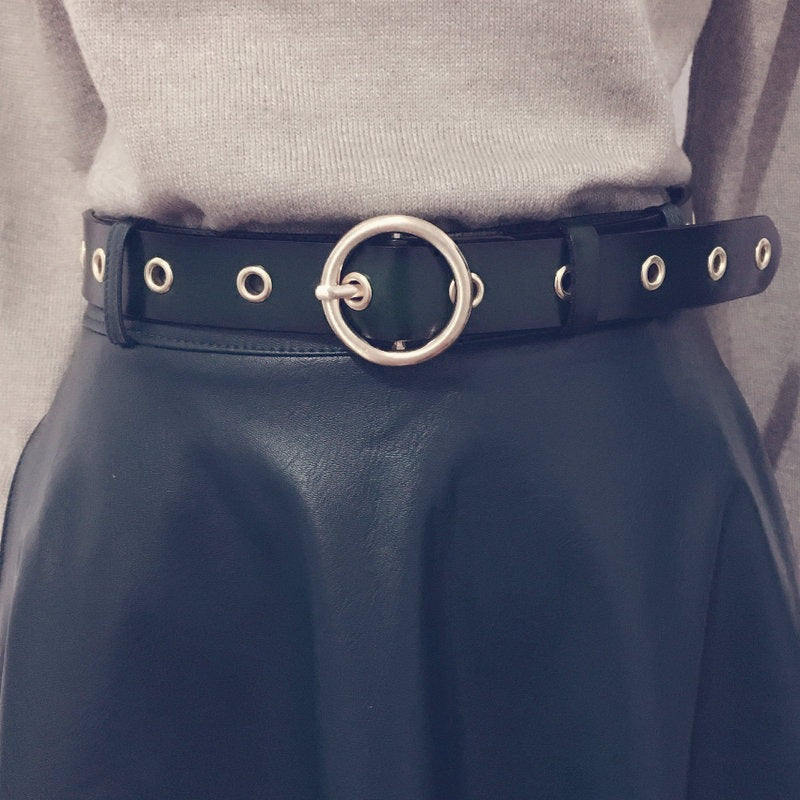 Classic Round Buckle No Hole Belt