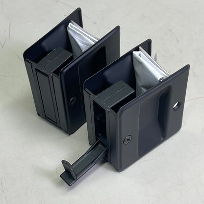 ORCA HARDWARE (2-PACK) Pocket Door Passage Lock Rectangular Black TH-SQPK-S-BL