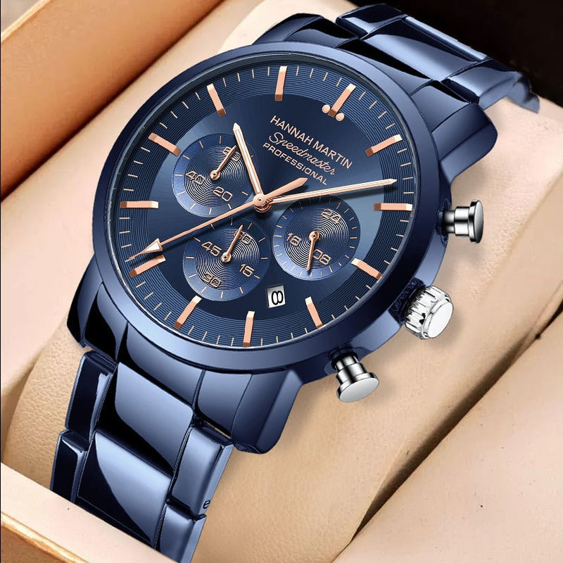 New Six-hand Multi-function Waterproof Calendar Watch For Business Men