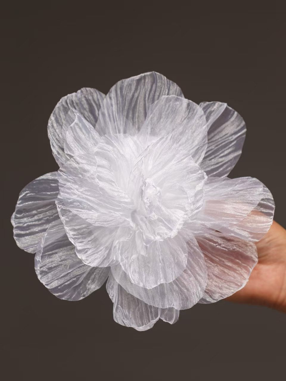 20cm Ruffled Burn-edged Camellia Corsage