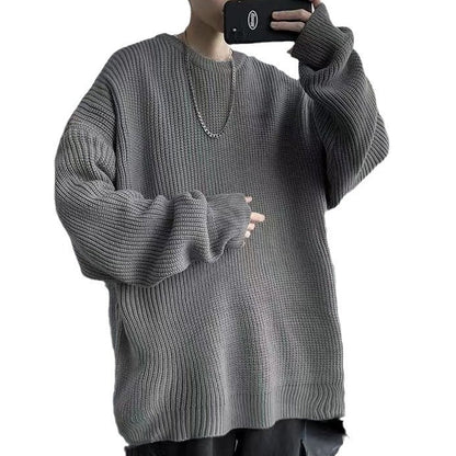 Solid-color Crew-neck Sweater For Men And Women