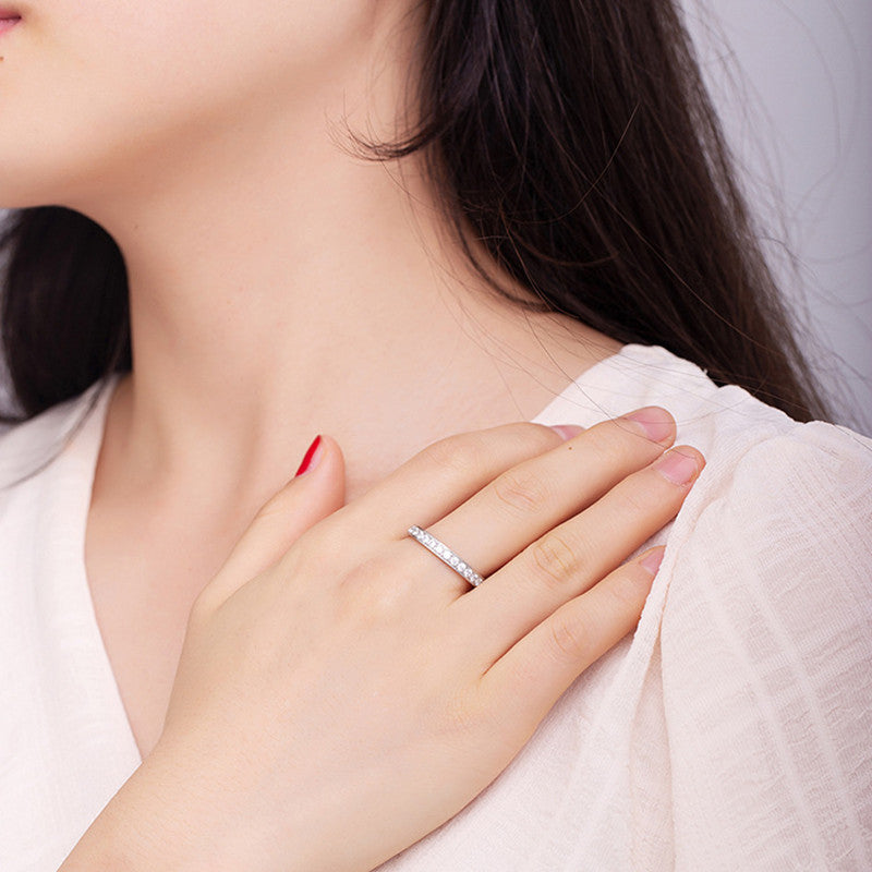 Diamond Titanium Steel Stackable Women's Ring