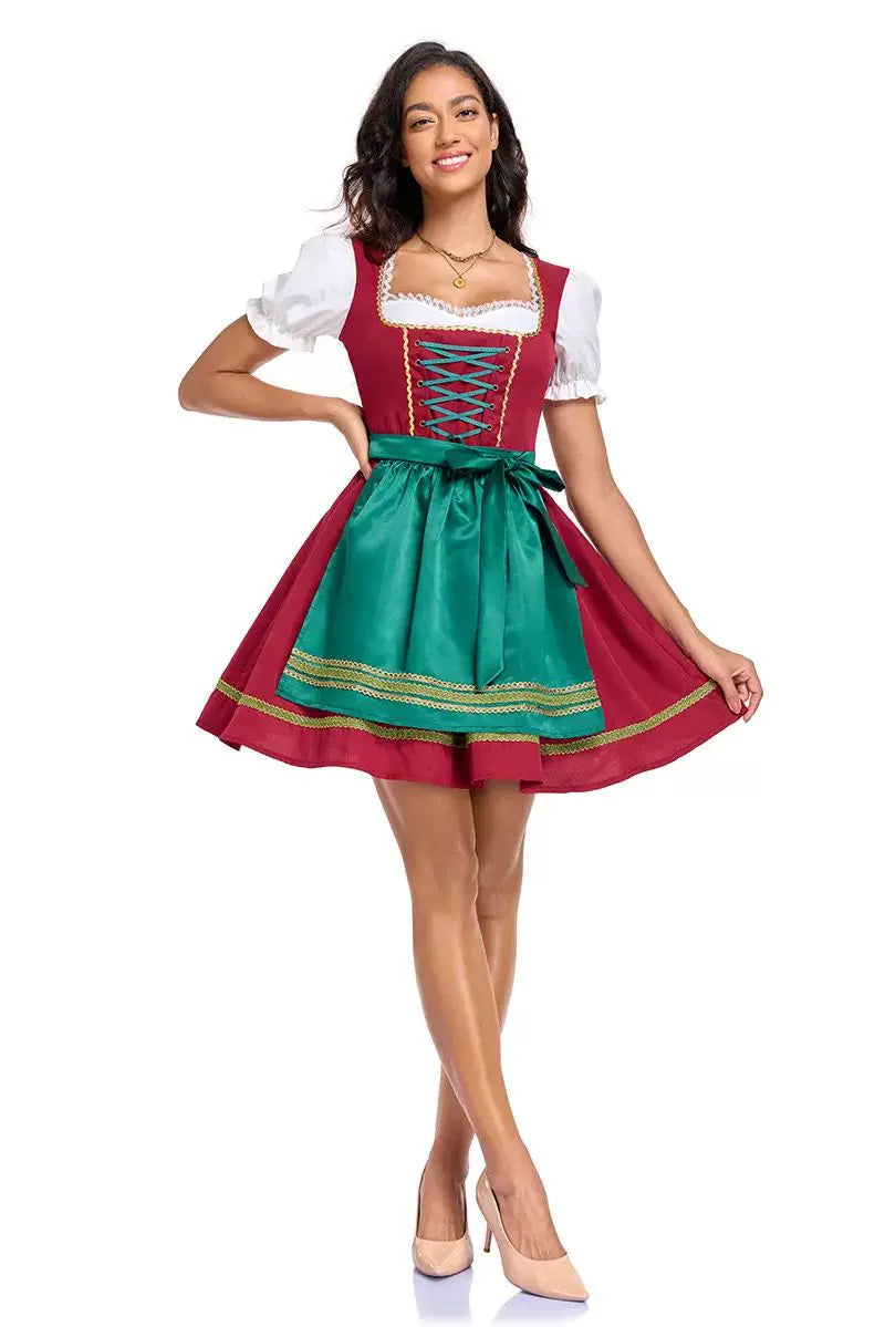 Women Dirndl Traditional Bavarian Dress Costume Oktoberfest