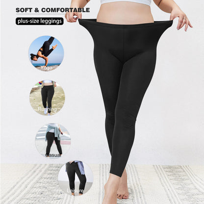 Nine Points High Elastic Solid Color Spring And Autumn Leggings Plus Size