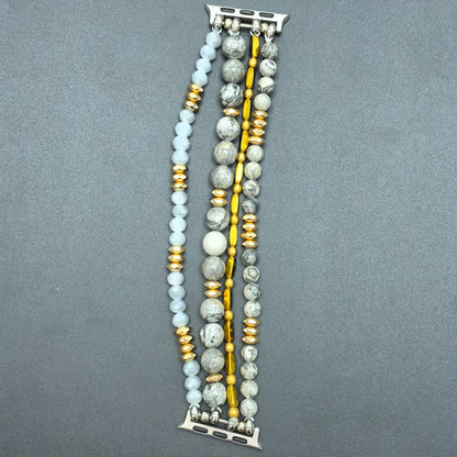 Bohemian Natural Stone Beaded Band For Watch Series Replacement Strap For IWatch Women Men