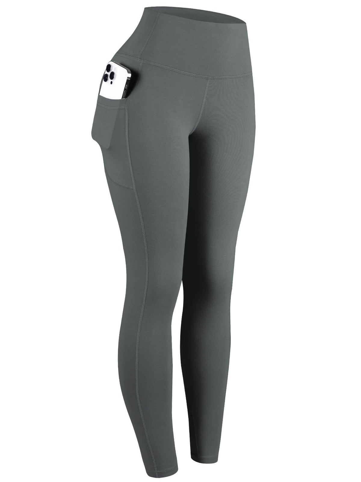 Solid-color Side-pocket Running And Yoga Pants With A Bare-feel Fit