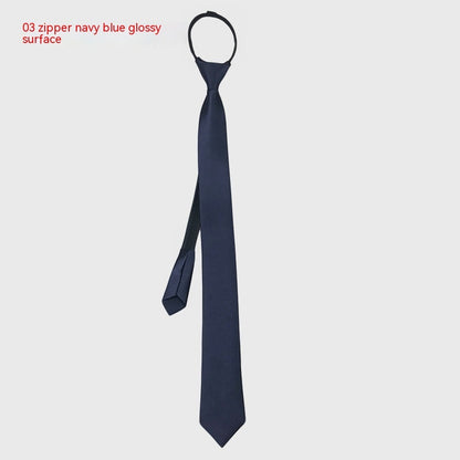 Men's Zipper Korean Style Pure Color Tie