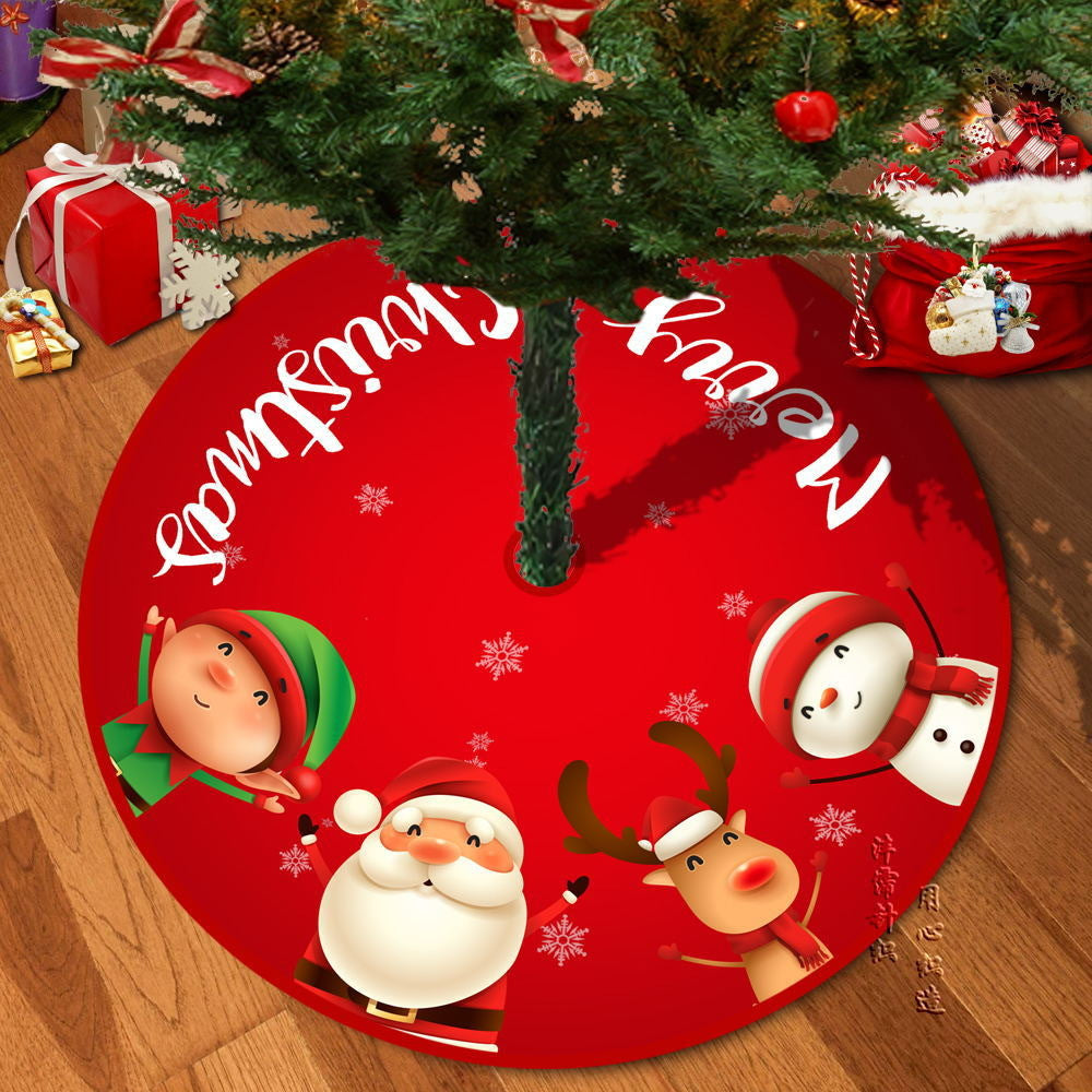 Deer Head Snowflake Santa Claus Gift Box Series Christmas Tree Bottom Decoration Apron Atmosphere Decoration