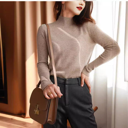 Women's Mock-neck Base Sweater, Basic Knit For Fallwinter