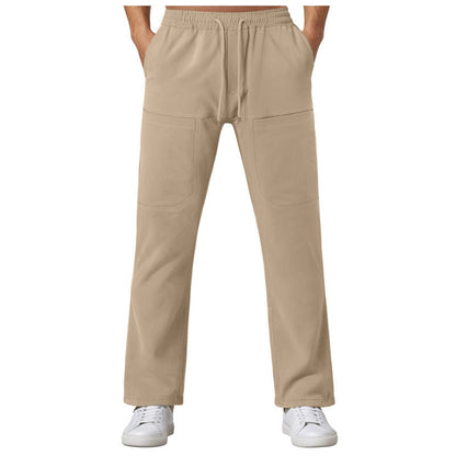 Men's Loose-Fit Sports Plus-Size Straight-Cut Casual Trousers