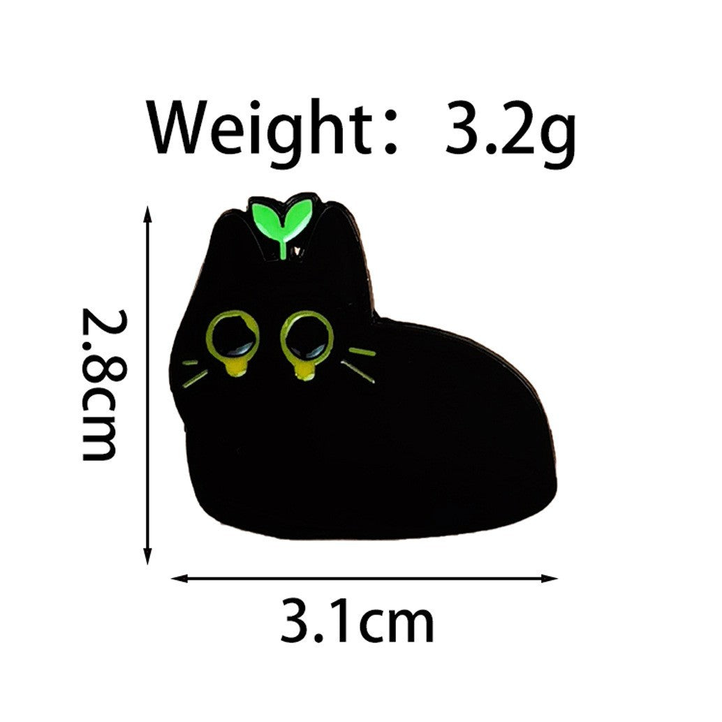 Black Catstyle Brooch, Versatile And Niche, Made Of Alloy For Clothing