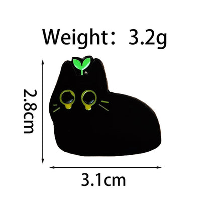 Black Catstyle Brooch, Versatile And Niche, Made Of Alloy For Clothing