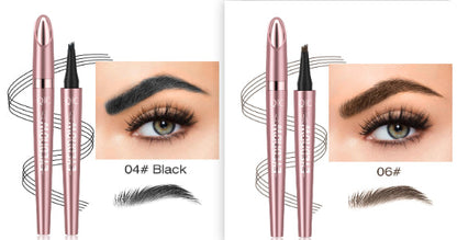 Waterproof And Smooth Not Smudge Four-fork Liquid Eyebrow Pencil
