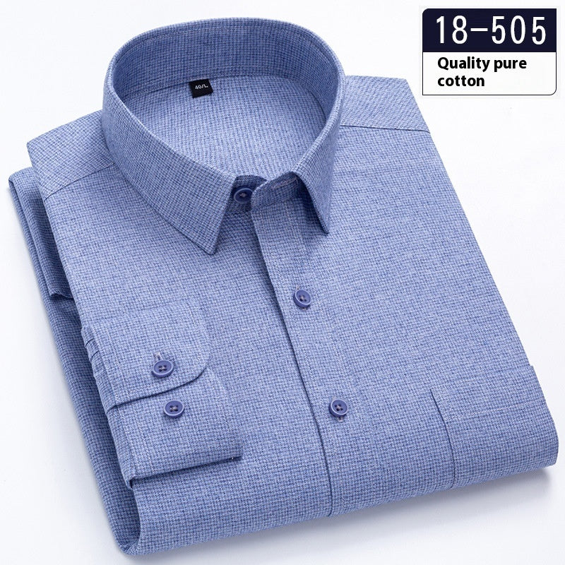 Men's Long Sleeve Solid Color Pocket Shirt