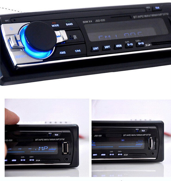 Bluetooth Car Stereo FM Radio MP3 Player USB SD In-Dash Aux