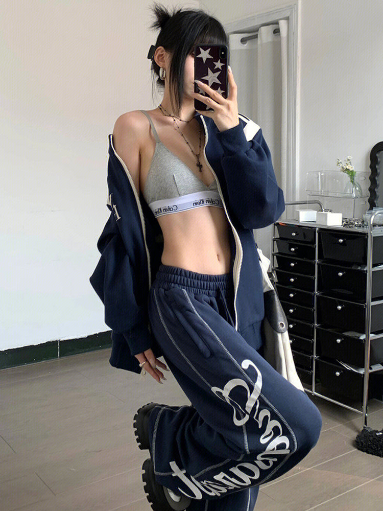 Women's American Preppy Style Sportswear Fashion Casual Set