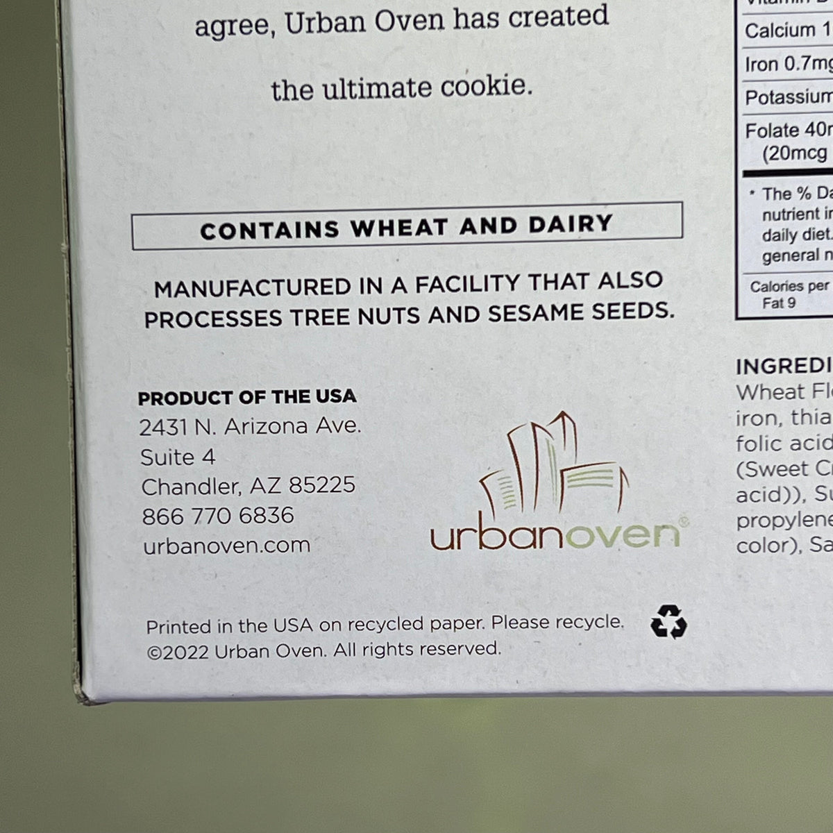 URBAN OVEN (6 PACK) Artisan Bake Short Bread Classic Butter Cookies 5oz BB 12/25