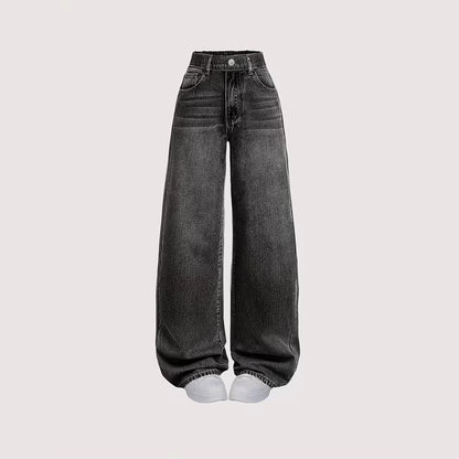 Loose-fitting Straight-leg Casual Denim Pants For Girls