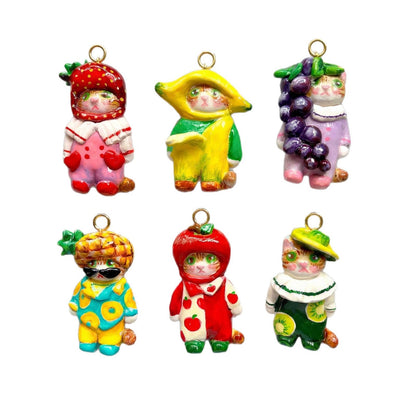 Cute Fruit-shaped Kitten Pendant