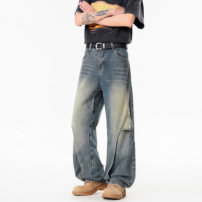 Mens American-Style High-Street Washed Gradient Jeans