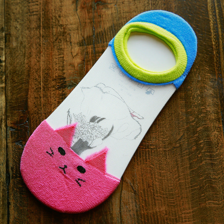 Cartoon Crystal Transparent Ankle Socks