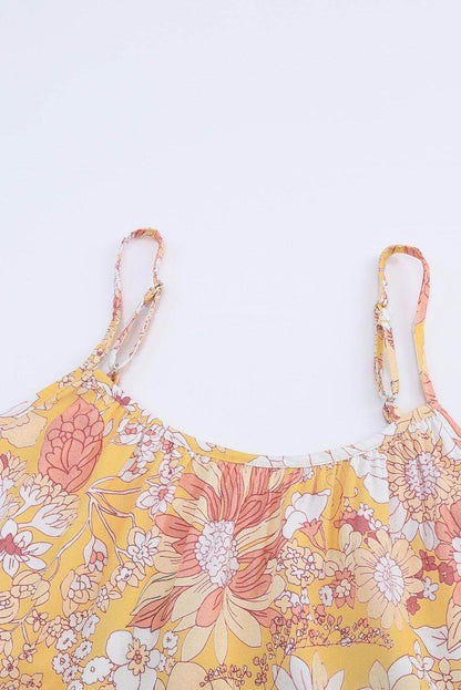 Floral Spaghetti Strap Tiered Dress for Summer Events