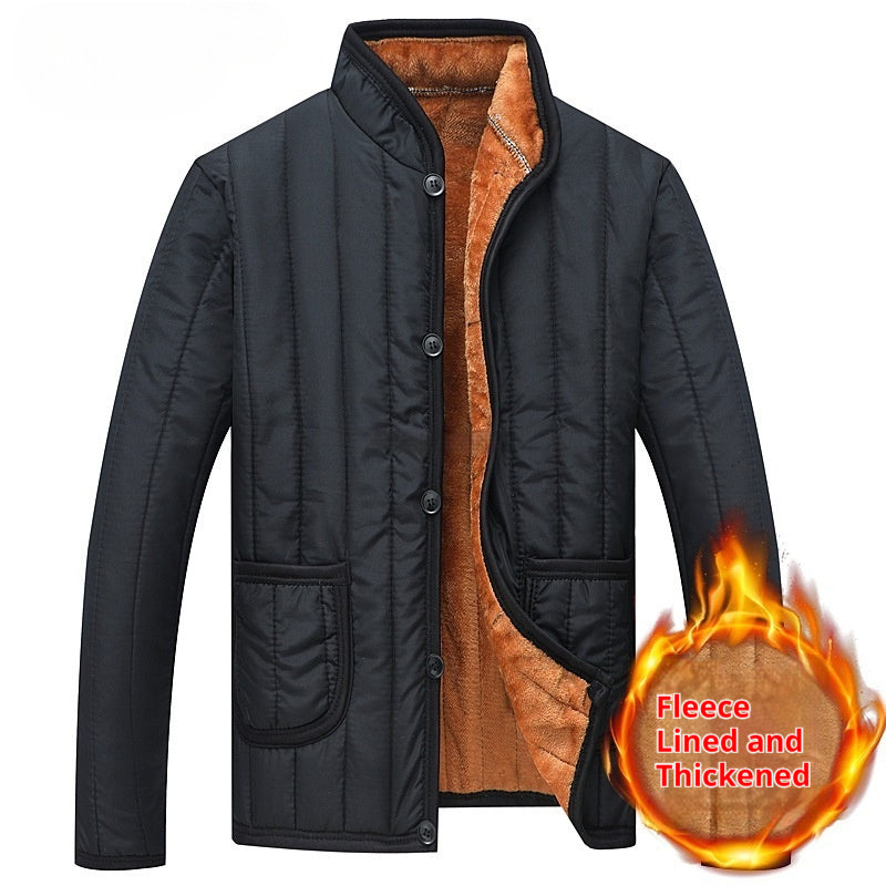 Mens Stand-Up Collar Padded Cotton-Padded Jacket