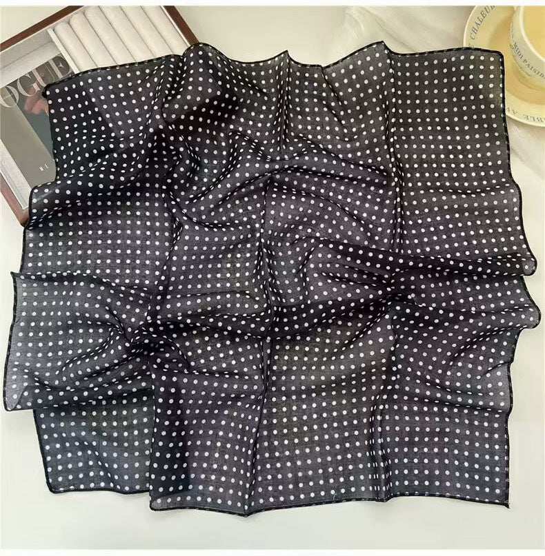 Korean-style Fresh And Delicate Floral Silk Scarf