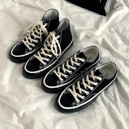 All black canvas shoes
