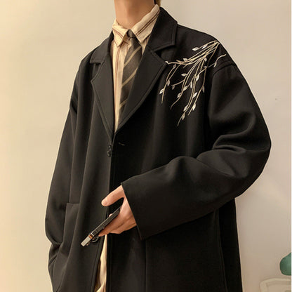 Mens Autumn Casual Stand-Up Collar Blazer