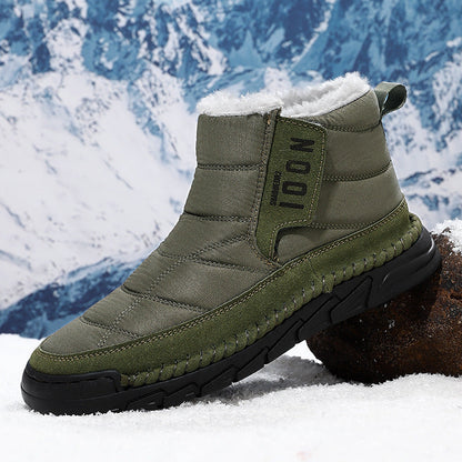 Plus-size Mens Winter Snow Waterproof Non-slip Cotton Boots With A Warm