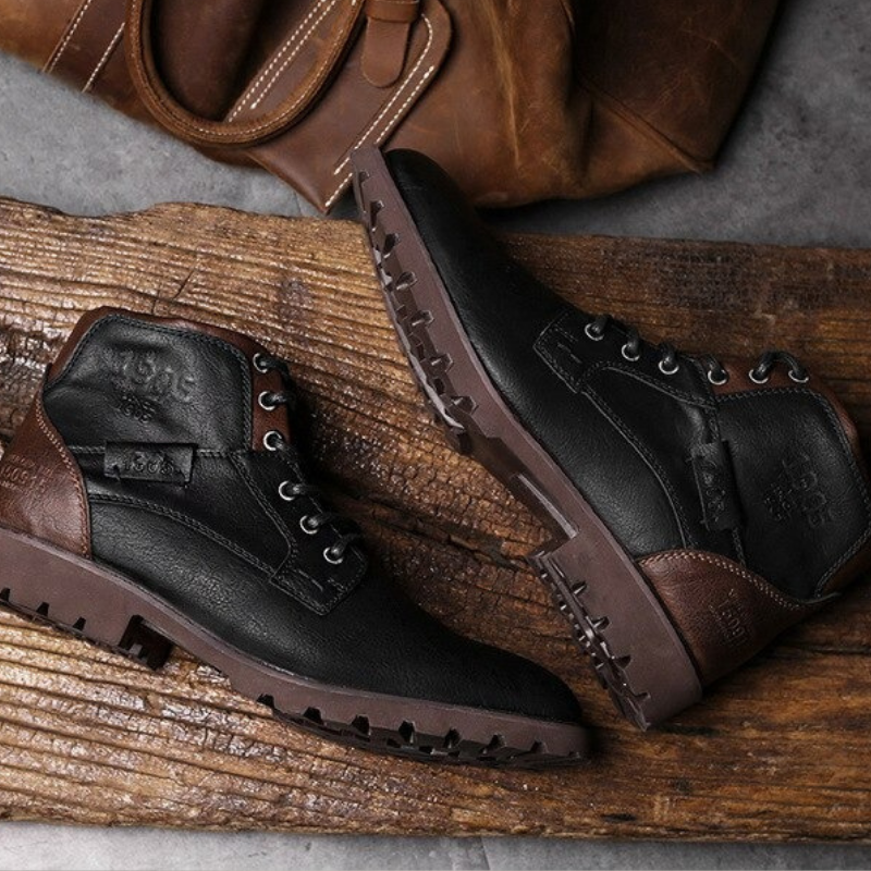 High Waist Leather Shoes And High Top Boots Men And Women
