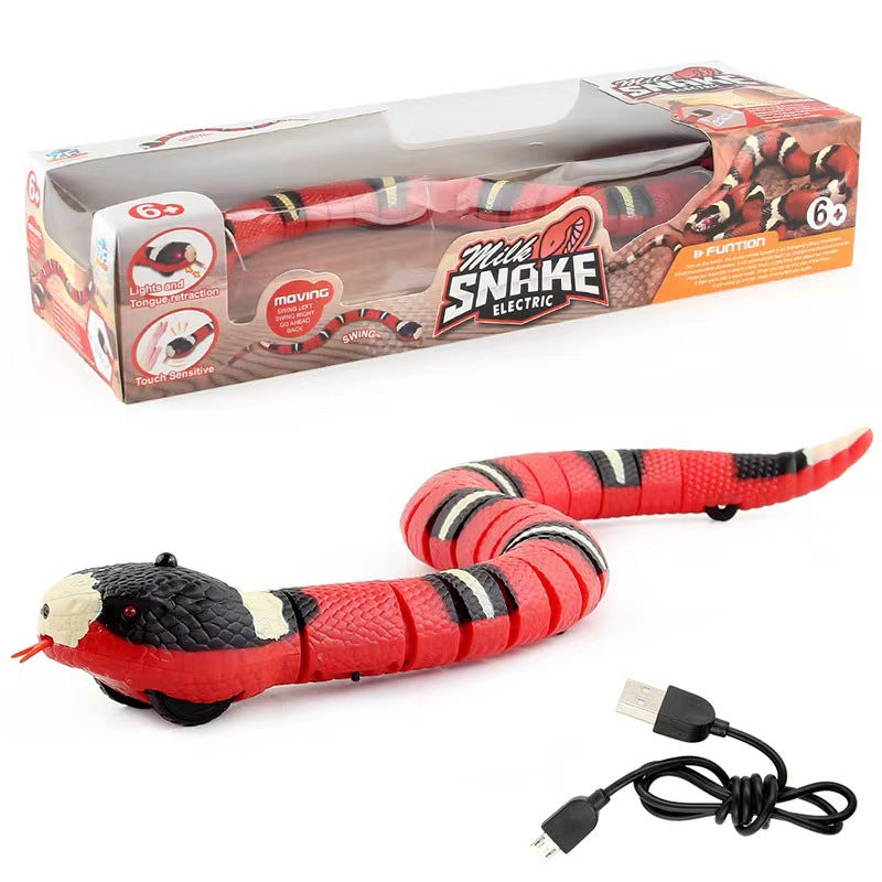 USB Rechargeable Interactive Cat Toy with Smart Sensing, an Automatic Electronic Snake for Kittens' Indoor Play.