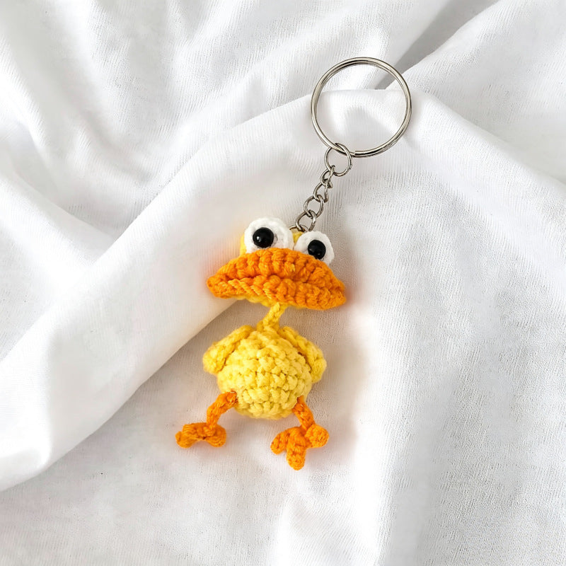 Crocheted Little Yellow Duckugly Duckling Pendant Keychain