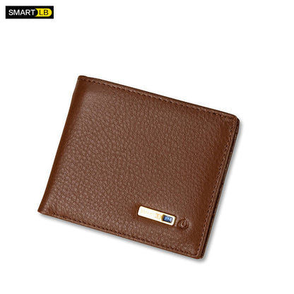 SMARTLB Genuine Leather Wallets High Quantity New Fashion Bifold Card Holders Slim Soft Purse GPS Charging Anti-theft
