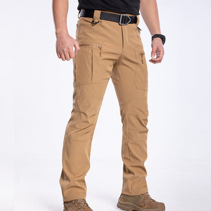 Spring And Autumn Outdoor Tactical Pants, Thin And Breathable Military-Style Work Pants, Multi-Pocket Slim-Fit Stretch Waterproof Camouflage Training Pants