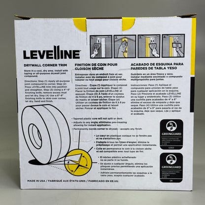 LEVELLINE 1 Roll Drywall Corner Tape Sz 100’ x 2.75” White