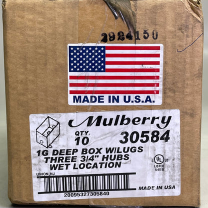 MULBERRY (10 PACK) Electrical Outlet Box, Wet Location Three 3/4" Hubs  Aluminum 30584