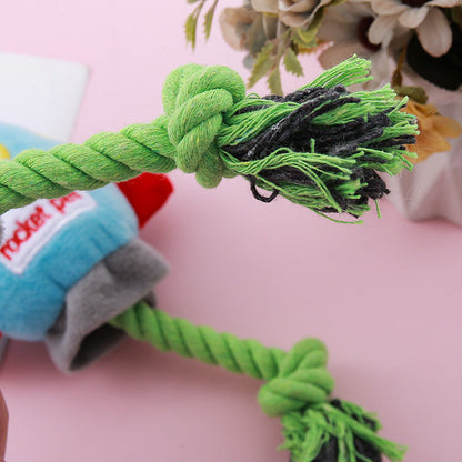 Pet cotton rope toy dog resistant to biting and grinding teeth