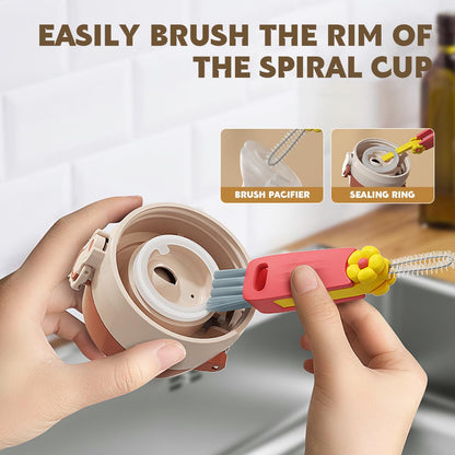 3 in 1 Cup Lid Cleaning Brush Crevice Cleaning Brush for Bottle Gap Tight Spaces Cup