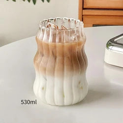 Thickened high borosilicate glass cup household transparent double-layer heat-resistant fruit juice cup