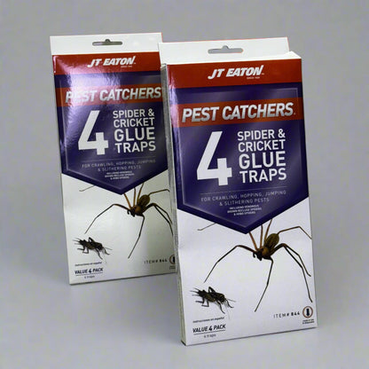 JT EATON (2 PACK of 4) Stick-Em Large Spider And Cricket Glue Trap Yellow PM844