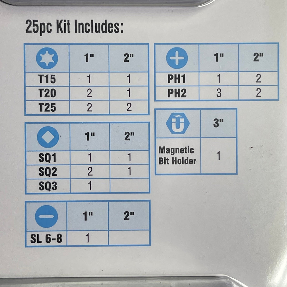 SPYDER Mach-Blue Driver Bit Kit 25 Piece Metallic Blue 19029