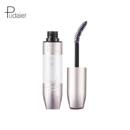 Pudaier Thick Curling Waterproof Slender Mascara Is Naturally Waterproof And Does Not Smudge Silicone Brush Head 4D Mascara
